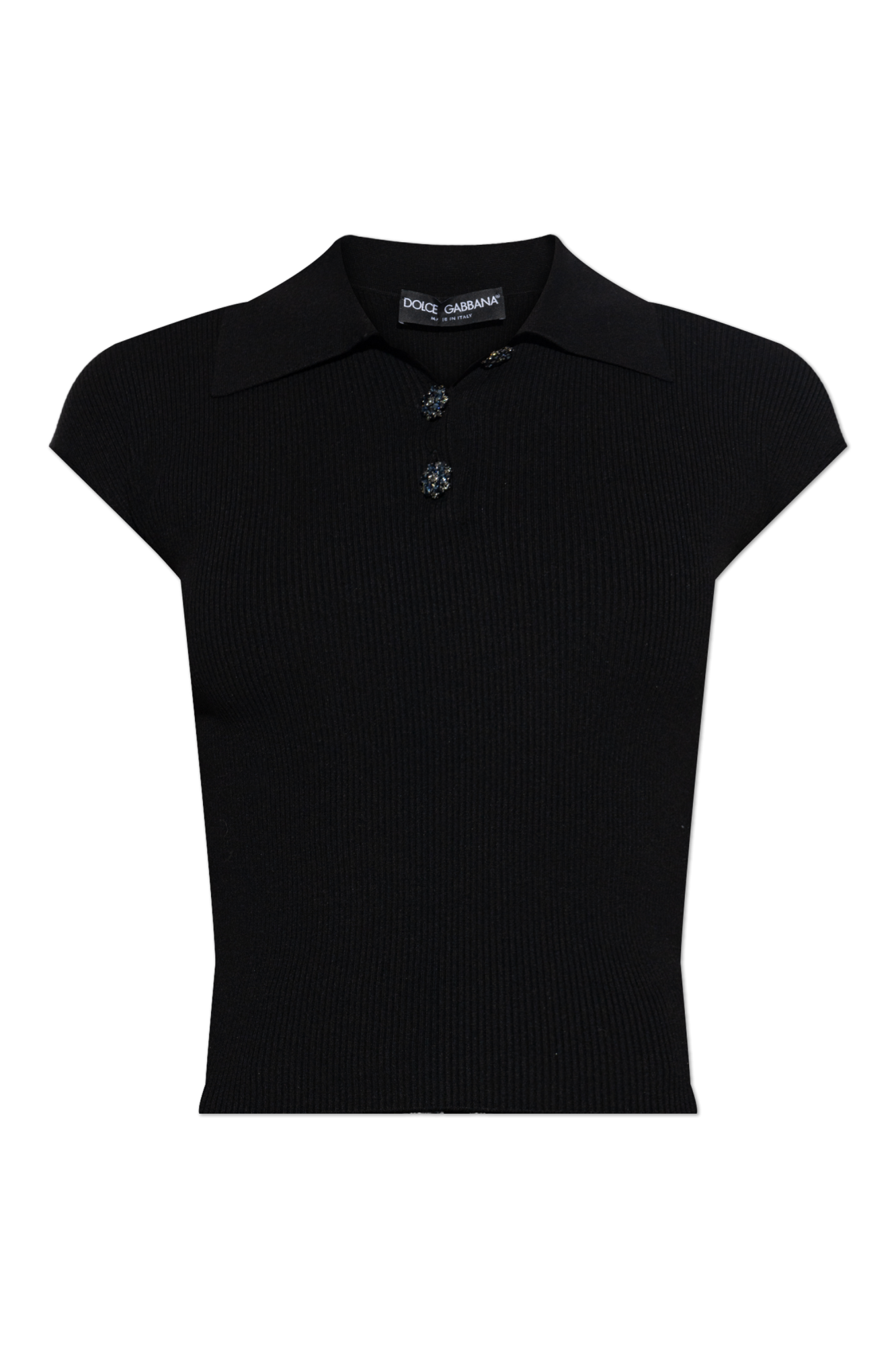 Black Polo with shimmering buttons Dolce & Gabbana - Vitkac Canada